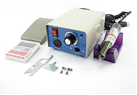 TEmkin Electric Nail Files Electric Nail Drill Machine 35000rpm Strong 210 Professional Manicure Nail Drill 65w Handpiece 6 Bits Set SIMINAIL for Natural Nails, Gel Polish