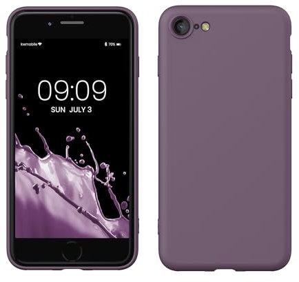 kwmobile Handyhülle für iPhone SE 2022 Hülle/iPhone SE 2020 / iPhone 8 / iPhone 7, für iPhone SE Hülle - Schutzhülle für kabelloses Laden - Case in Helle Iris