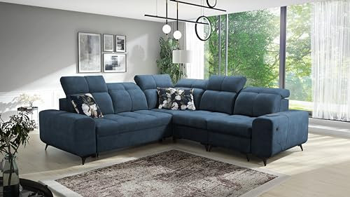 All4All Ecksofa Gilbert III 266x266cm - Schlaffunktion - Bettkasten - L-Form - Couch - Eckcouch - Schlafsofa - Sofaeck - Bett - Wohnlandschaft - Verstellbare Kopfstützen - Wawe 14 Rechts 26