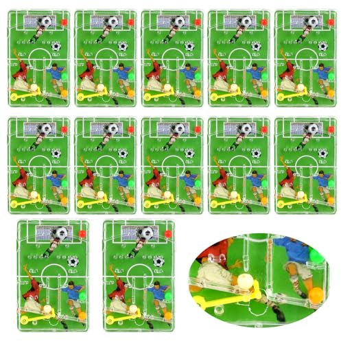Deepton Flipperspiel Fußball, 12 Stück Fußball Mitgebsel, Spielfeld Geduldspiel, Geschicklichkeitsspiel, Mitgebsel Kindergeburtstag Fussball, Mini Flipperspiel Fußball für Jungen Geburtstag Party