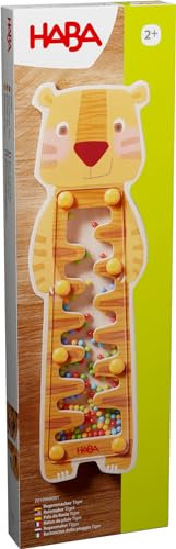 HABA Regenmacher Tiger - Erstes Klang-Musikspielzeug für Kinder - Imitiert Regengeräusche - Für kleine Musiker ab 2 Jahren - Aus hochwertigem Holz - 2010968001