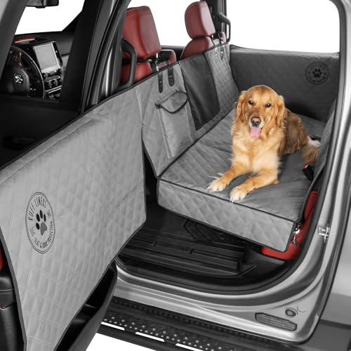 Ruff Liners XL Back Seat Extender for Dogs, Gray – As Seen on Shark Tank – Flat Bridge Platform for Full-Size Trucks, Stable Base, 400lb Support, Waterproof – Rigid Back Seat Cover for Dogs