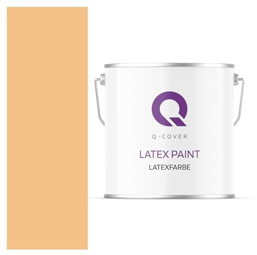 Q-COVER Latexfarbe 5 L Hell Orange Innenfarbe Wandfarbe Deckenfarbe Klasse 3 Mattfarbe Scheuerfest Hohe Deckkraft