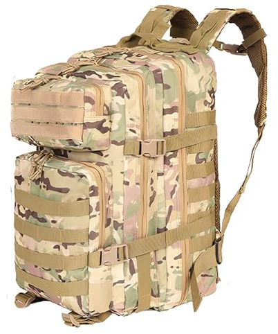 Militär Taktischer Rucksack Herren 45L Wasserdicht Outdoor Wanderrucksack | Travel Backpack Arbeitsrucksack Wanderrucksack geeignet für Camping Reisen (Tarnung)
