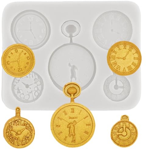 Silikon-Cupcake-Formen, 9,3 x 7,4 cm, Uhr, Silikonformen, Uhren, Kuchendekoration, Werkzeuge, Cupcake, Fondant, Backen, Süßigkeiten, Ton, Schokoladenform