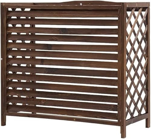 GODFSAHG Cubierta de Aire Acondicionado para Valla Exterior, Cubierta Grande de Madera para Aire Acondicionado, Soporte para Plantas, Rejilla de Madera para Aire Acondicionado, Cubierta ext
