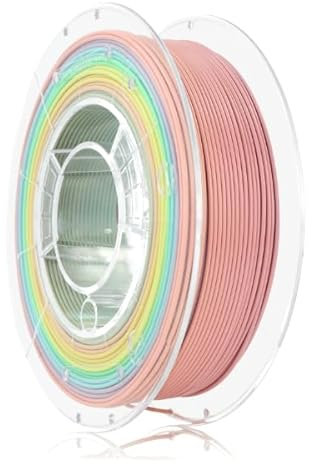 ROSA 3D PLA Rainbow Pastel Filament 1.75 mm für 3D Drucker | Druckmaterialien Leicht Matt PLA Rainbow 3D Drucker Filament | 3D Printing Materials | Regenbogen Pastel Spule 0,35 kg