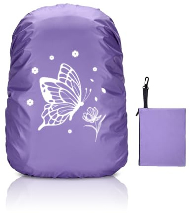 Regenschutz Rucksack, 35L Regenschutz Schulranzen, Reflektierender Rucksack Überzug Wasserdicht, Regenüberzug Rucksack, Reflektor Rucksack Cover, Backpack Rain Cover für Jungen Mädchen Schulanfänger