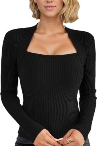 EMOTTOS Women's Knitted Crop Tops, Ladies Y2K Plain Tops Slim Fit One Shoulder/Turtleneck Side Button Pullover T-Shirts, Fashion Going Out Club Party Knitwear Sweater, Black/White/Beige, S-XL