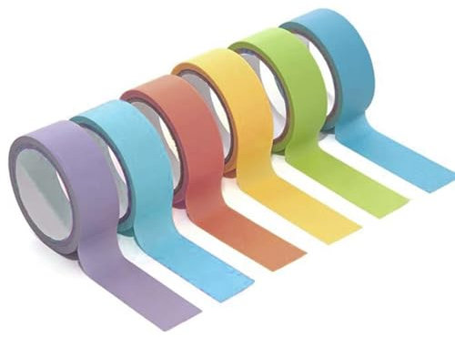 BQRKOTM 6 Rollos Cinta adhesiva de Colores para Manualidades, 2m Cinta de Pintura, Cinta Adhesiva Colores, Cinta Adhesiva Decorativa, Washi Tapes, Suministros de Arte Divertido para Niños