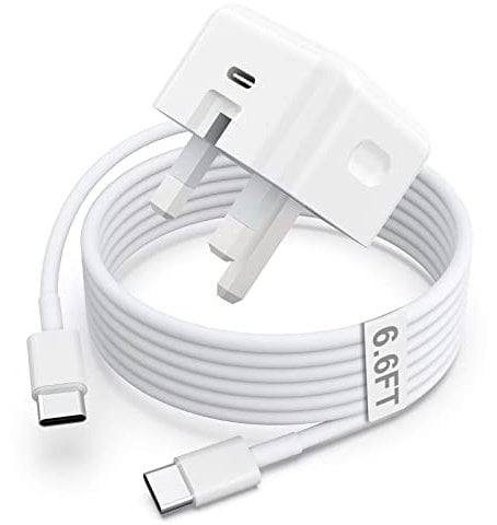 New iPad Charger Cable and Plug, 20W USB C Fast Wall Charger with 2M Type-C Cable for iPad Pro 12.9/11 2018 to 2024, for iPad Air 4th/5th/6th, for i-Pad Mini 6th/th, for Pad 10th/11th 2022 2021 2020