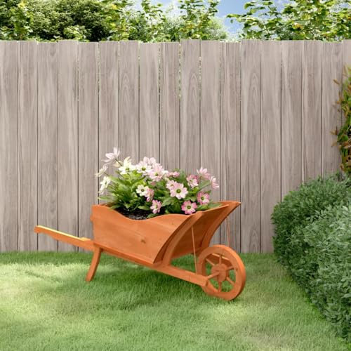LLEZKBR Brouette Jardinière en bois massif Sapin 128 x 45,5 x 43 cm