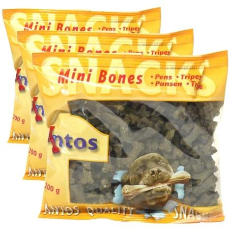Antos Mini Bones Tripe Dog Treats, 200 g (Pack of 3)