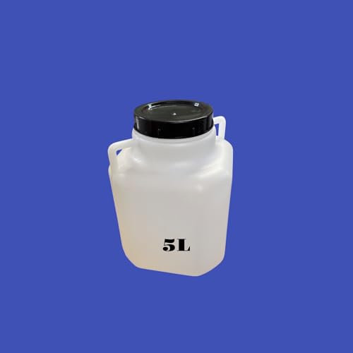 Bidon Plastique 5 litres avec Large Ouverture – Stockage Alimentaire et Eau Potable – Haute Résistance et Étanchéité – Couvercle à Visser