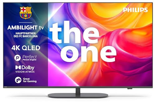 Philips Ambilight 'The One' 55PUS9000 4K QLED Smart TV - Pantalla de 55 con P5 Perfect Picture Engine Ultra HD, Titan OS, Dolby Vision y Atmos Sound