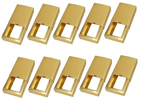 ERINGOGO 10stücke Faltbare Geschenkverpackungsboxen Papier Rechteckige Schubladenboxen Mattgold Für Kreative Dekoration Und Aufbewahrung
