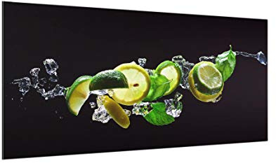 micasia Glas Spritzschutz magnetisch 4 mm starke Küchenrückwand Küche Glasrückwand - Made in Germany - Modern Getränke Wandpaneel schwarz Küche Magnetwand 1643-M (120x59cm)