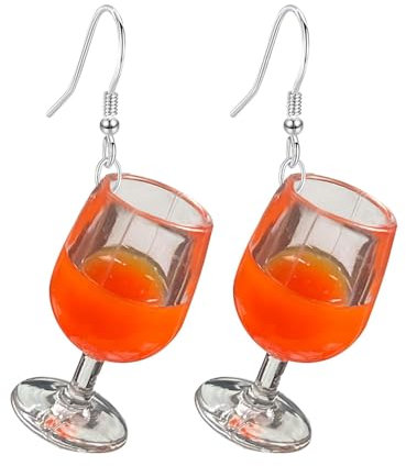 WUNZILO 1 Paar Ohrringe Weinglas für Damen,Obst Weinglas Ohrringe,Weinglas Ohrringe für Frauen,Champagner Weinglas Pfosten Tropfen Ohrringe für Frauen Schmuck, festliche Party-Ohrringe