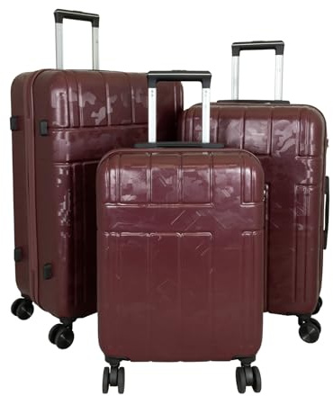 Monopol Reisekoffer und Kofferset 3tlg Hartschale Camo rotbraun (Kofferset 3-teilig)