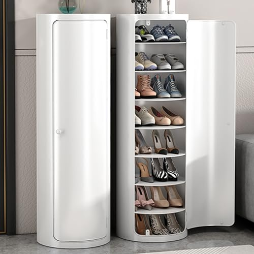 KWMAEEUID 360-Grad-drehbarer Schuhschrank, Schuhaufbewahrungsorganisator, Premium-drehbares Schuhregal mit Türen, mit verstellbaren Regalen, für Hausschuhe, Turnschuhe, Absätze, Stiefel (G