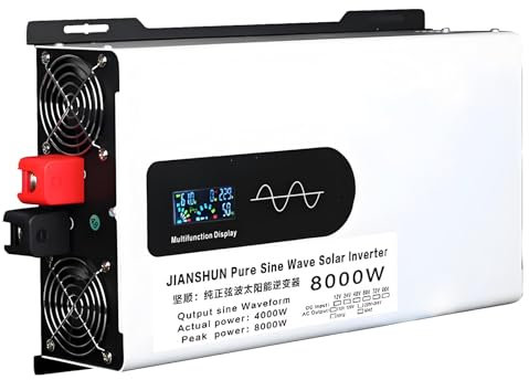 Onduleur sinusoïdal pur 8 000 W, 12 V, 24 V, 48 V, 60 V CC vers 110 V CA, convertisseur de tension pour maison, camping-car, camion, voiture, camping-car, énergie solaire,60V-110V-120V