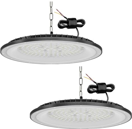 2Pack UFO LED High Bay Light 100W,IP65 Hallenstrahler, 10000LM Effiziente Hallenbeleuchtung LED Werkstattlampe für Lager, Garage, Fabrik, Sporthalle