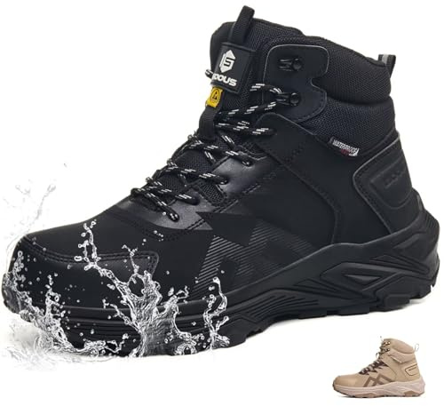 Scarpe Antinfortunistiche Uomo Alte S3 ESD Impermeabili Donna Nero EU 44