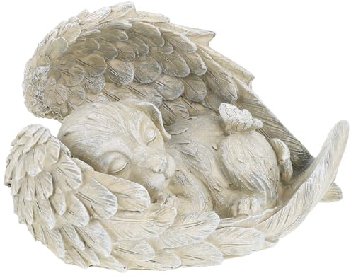 Kunstharz Engelhund Figur, Dekoration Hundeengel für Garten und Heim | Hunde Grabstein, Tierdekoration im Zimmer, Außendekoration für Hof und Balkon
