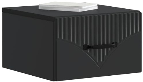 vidaXL Wandmontierter Nachttisch Schwarz 34,5 x 33 x 20 cm, Schlafzimmermöbel, rechteckiger Nachttisch, praktischer Stauraum, platzsparender Tisch, idealer Organizer