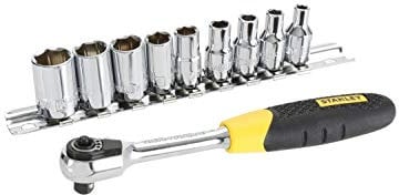 Stanley 0-94-610 Cricchetti e chiavi a bussola, Set di 10 pz