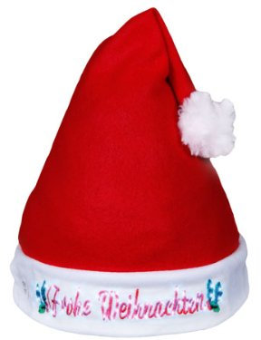 Alsino Nikolausmütze Weihnachtsmann Mütze Weihnachtsmütze (wm-56) 'Frohe Weihnachten' blinkend