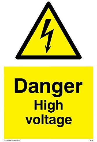 Viking Schilder we90-a6p-3 m Danger High Voltage Zeichen, 3 mm starrer Kunststoff, 150 mm H x 100 mm W