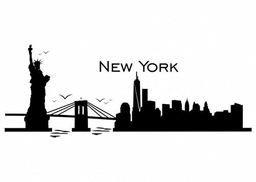 Wandtattooladen Wandtattoo - Skyline New York Größe:240x85cm Farbe: Schablone