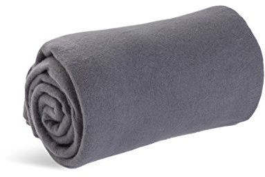 Wolf Essentials Kuschelweiche Microfleece-Reisedecke, 127 x 152 cm, leicht, kompakt, perfekt für Flugzeug und Auto, Anthrazit