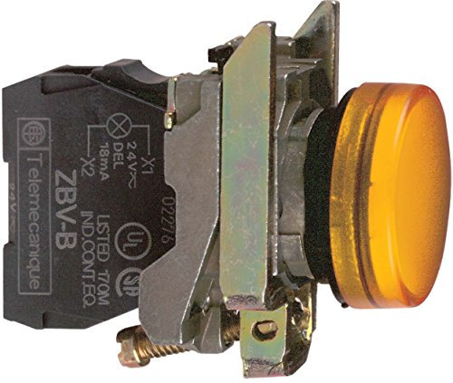 Schneider XB4BVG5EX Leuchtmelder, rund Durchmesser 22, IP65, gelb, Integral LED, 120 V, Schraubkl., ATEX