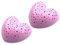 2er Set zauberhafte LED Nachtlichter in rosa SOLAR HEART, projiziert Herzen & Sterne, mit Solar und USB aufladbar