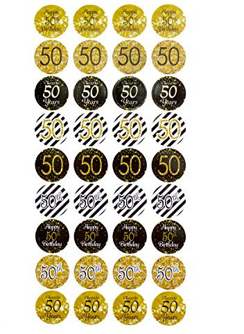 Oblique Unique® 50. Geburtstag Jubiläum goldene Hochzeit Sticker Aufkleber 108 Stück Feier Party Dekoration