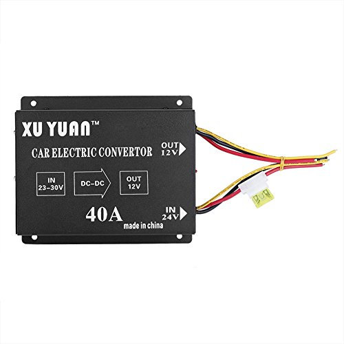 KIMISS Convertidor de 24V a 12V para Coche, 40A 480W, Reductor de Voltaje DC, Transformador Paso bajo, Ideal para Camiones y vehículos