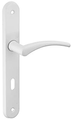 THIRARD - Ensemble de Poignées pour Porte Intérieure Hebe - Acier Embouti - Usage Porte de Chambre - Trou de Clé - Carré 7 mm - Entr'Axes 195 mm - Finition Laqué Blanc