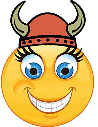 Kleberio Aufkleber lachen mit Wikinger Hut wetterfest Autoaufkleber Wohnmobil für Helm Mülltonnenaufkleber Wohnwagen Moped LKW Coole Sticker Set Car Sticker Aufkleber Auto Kinderzimmer 10 x 10 cm