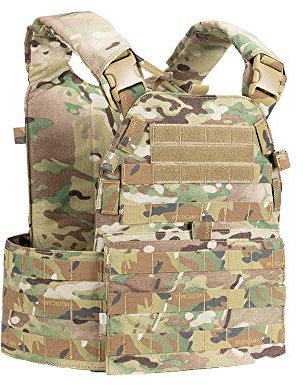 EXCELLENT ELITE SPANKER Molle Vest Plate Carrier Quick Release for Paintball Outdoor CS Airsoft Game(Multicam)