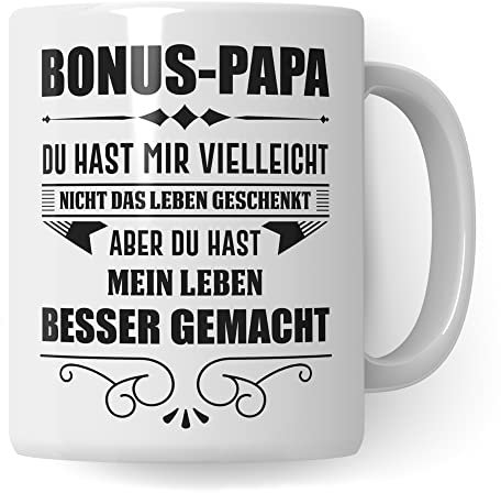 Bonus Papa Tasse à café avec inscription en allemand Bonuspapa Stief Vater Idée cadeau