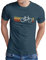 OM3® Retro Bicycle T-Shirt - Herren - Cycling Cyclist Biking Fahrrad Radfahrer - Denim, L