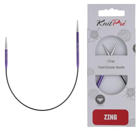 KnitPro K47057 Rundstricknadel, Metal, Lila, 25cm / 3.75mm