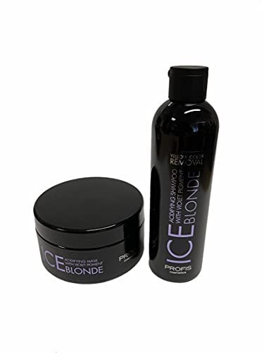 Ice Blond säurehaltige Anti-Gelbstich Silber Haarpflege-Set: besteht aus 1 x 300 ml Haarmaske + 1 x 250 ml Shampoo