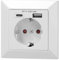 ORNO AE-13232(GS) USB Steckdose Unterputz Weiß,1 x USB-A + USB-C 5VDC/2,8A 3680W Typ: Schuko