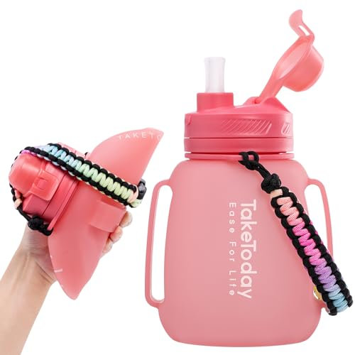 Botella de agua enrollable de 1,2 L (rosa coral)