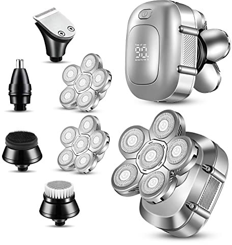 Head Shaver for Bald Men Electric Shavers Upgrade Rotary Shaver Best Close Shaver for Man Rechargeable Bald Mens Razor Multifunctional Electric Razors Wet & Dry Shaved Bald Shaver