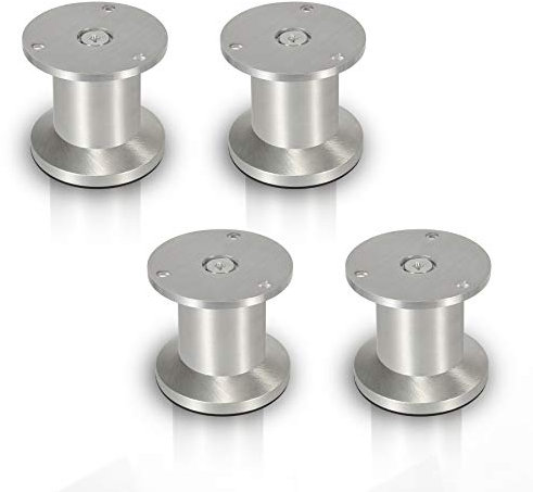Sonnewelt 4er Set Möbelfüße | Hochwertige Aluminium Möbelfuss | 60mm Verstellbare für individuelle DIY-Möbel | Möbelbeine Küchenschränke Edelstahl runde Schrankfüße