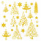 5 Blätter Weihnachtsaufkleber Gold Glitzer Aufkleber Weihnachten Sticker Weihnachtsbaum Sterne Tannenbaum Weihnachtssticker Selbstklebend Deko für DIY Basteln Scrapbook Geschenke